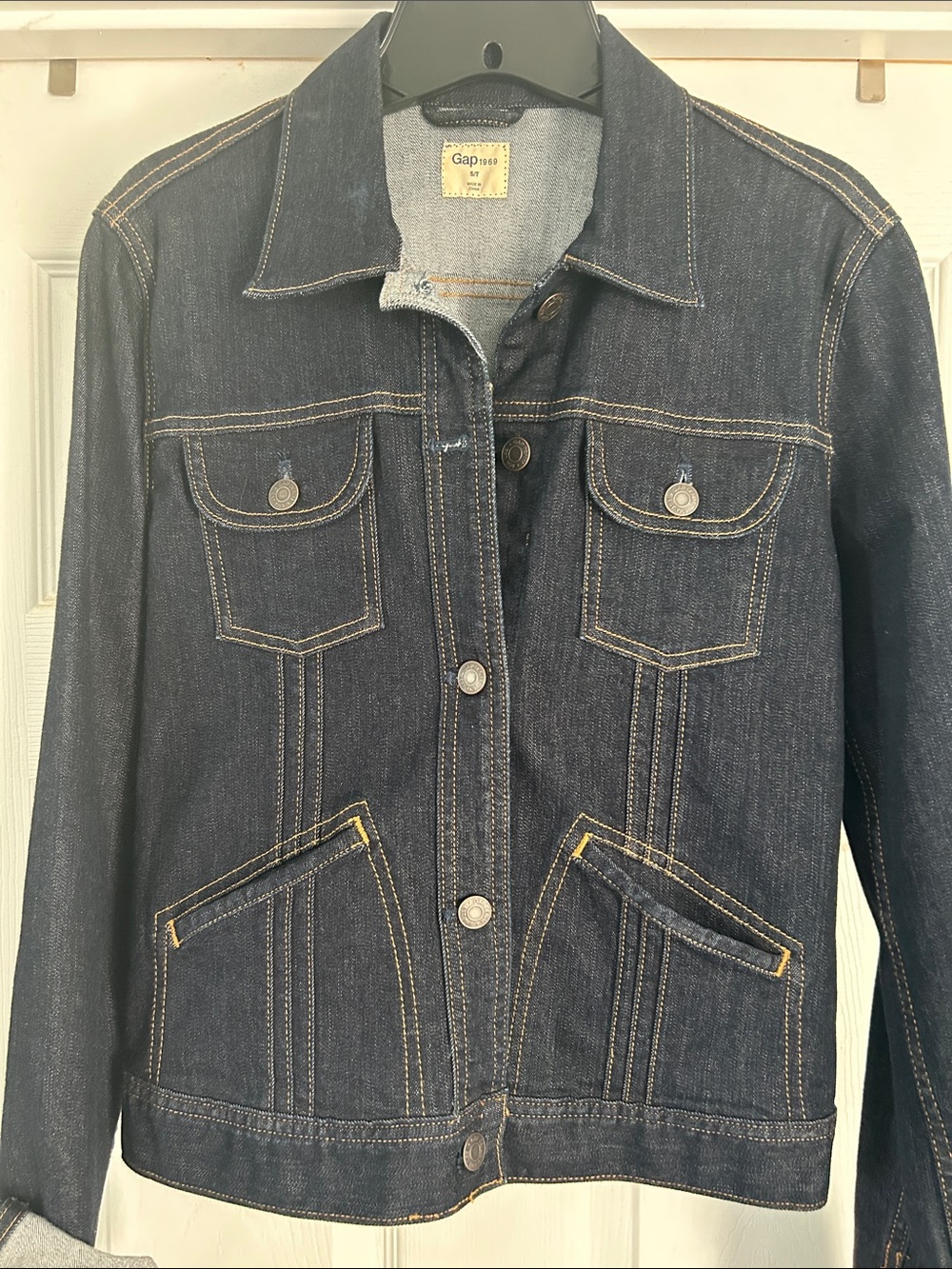 GAP Dark Indigo Denim Jacket with Contrast Stitching